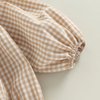 Douhoow Infant Baby Girl Plaid Romper Baby Sweatshirt Romper Ruffle Festival Clothes Fall Winter Outfits with Headband (Khaki plaid, 6-12 Months)