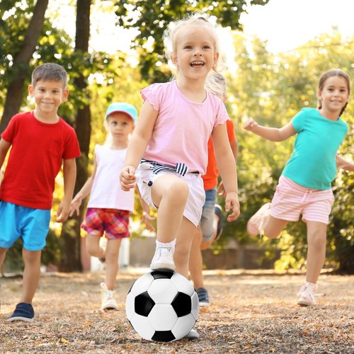 Innotoys Kids Soccer Ball Size 3 with Pump, Toddler Soccer Ball, Sports Training Ball Indoor Outdoor Play Balls Toys Gifts for Children Girls Boys 2 3 4 5 6 7 8 Years Old (Black and White)