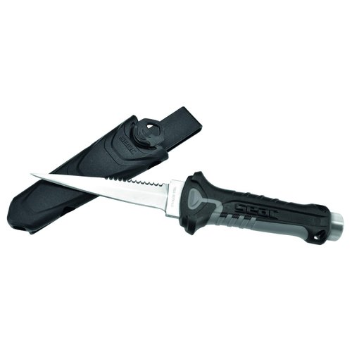 SEAC Rapid Daga, Safety Knife for Diving and Underwater Fishing, Stainless Steel, 4.13 inches, black