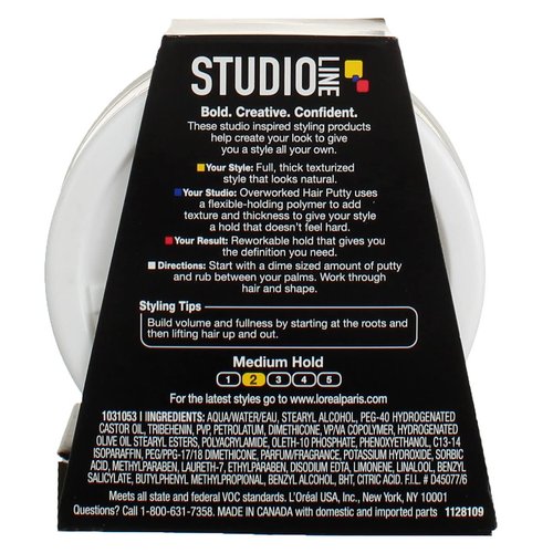 L'Oréal Paris Studio Line Overworked Hair Putty, 1.7 oz (50 g)