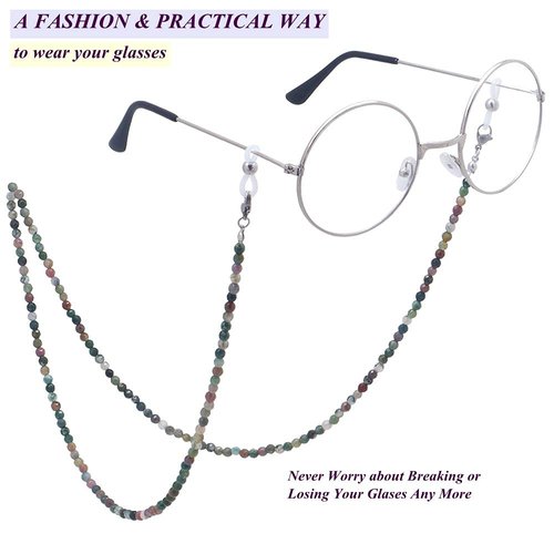 KAI Top Eyeglass Chain Sunglass Chain Fashion Natural Stone Beaded Mask Lanyard Chain Face Mask Holder Chain for Women Men