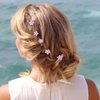 YISSION Mini Lily Flower Hair Clips and Barrettes - 20 Cute Small Bridal Hair Accessories for Girls, Women, and Weddings in Purple