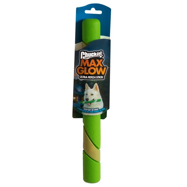 Chuckit! Max Glow Ultra Fetch Stick Outdoor Dog Toy, 12 Inches, for All Breed Sizes