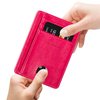 TOURSUIT Travel Minimalist Slim Front Pocket Wallet for Men Women, RFID Blocking Credit Card Holder Case (Rose Red)