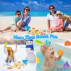 HUGCATY Beach Toys, Collapsible Sand Toys - 9pcs Sand Castle Building Kit: Foldable Sand Buckets, Shovels, Castle Molds & Packable Mesh Bag - Sandbox Toys for Toddlers, Kids Ages 3-12, Beach Travel