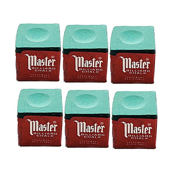 Half Dozen Green Master Pool Cue Chalk (6 Pieces)