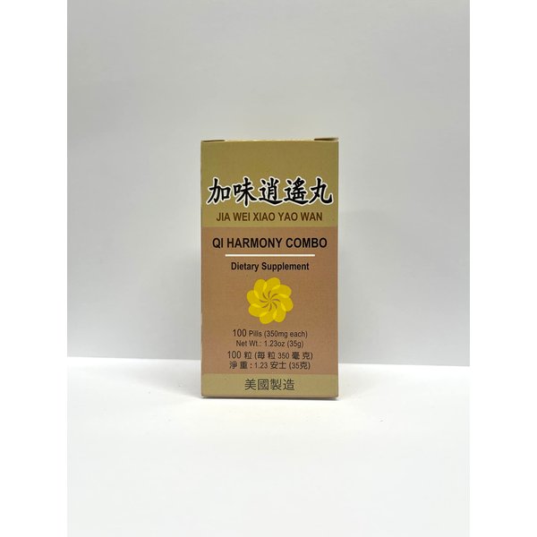 Qi Harmony Combo - Jia Wei Xiao Yao Wan Herbal Supplement Helps for Irritability, Fatigue, Abnormal Sweating 350mg 100 Pills Made in USA