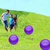 GCQJOQ 2 Pcs 9 Inch Inflatable Bouncy Balls with Hand Air Pump for Indoor Outdoor Play Balls (Purple)