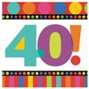 40th Birthday Dots and Stripes Luncheon Napkins 16 count Birthday Party Supply