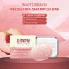 Bee & Flower Shampoo Bar White Peach Hydrating Shampoo Bar Nourishing & Smoothing Hair Shampoo All Natural Travel Shampoo Bars for All Hair Types - 2.1 oz (Comes with Mesh Bag and Tin Box)