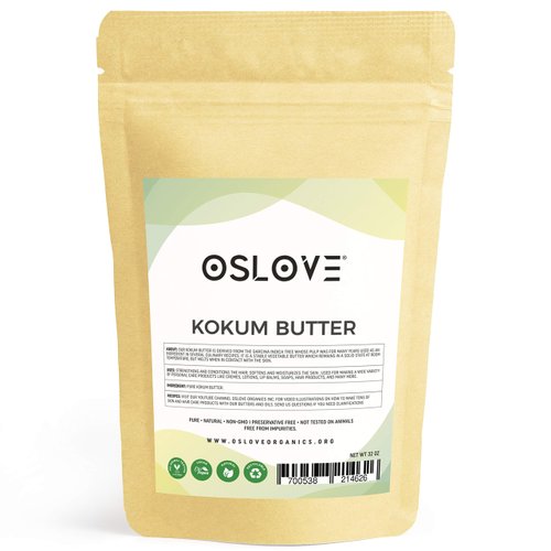 Kokum Butter 2 LB by Oslove Organics -Pure, Natural, Fresh, Thickener for Body Butters, Sunscreens, Soaps, Deodorants, lip balm & Lotions.