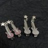 ZHOUMEIWENSP Y2k Metal Hair Clips Retro Rhinestone Guitar Hairpin with Punk Clips Novelty Hair Style Making (Pink)