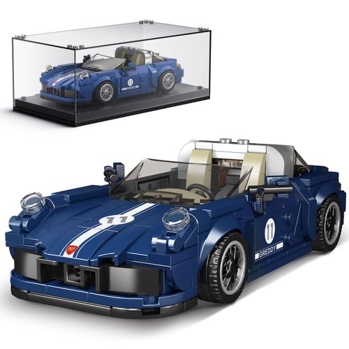 Mould King Speed Champion 911 Targa 4 Car Models Building Sets with Display Case, 27040 Model Car Kits Building Blocks, Super Car Building Toys, Race Cars Building Kits for Adults Kids 8+(366PCS)