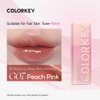 COLORKEY 3D Plump Oil Lip Gloss, High-shine Finish, Lip Tint, Moisturizing, Non-Sticky, Clear and Natural, Glassy Shine (G07 Peach Pink, 3ml)