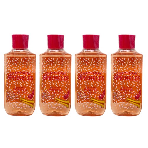 Generic Bath and Body Work CHAMPAGNE SPRINKLES Shower Gel Bundle - Lot of 4, orange
