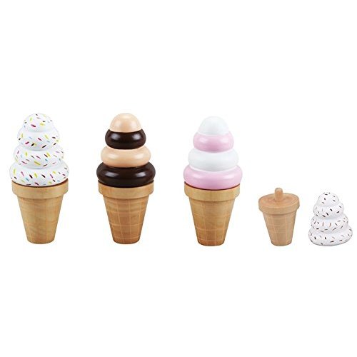 Mamamemo wooden ice cream cones set 4 pieces