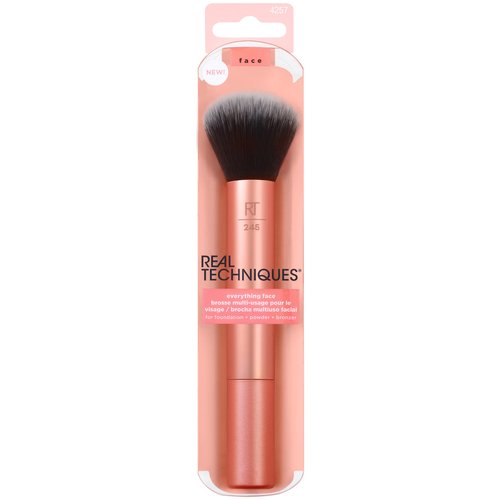 Real Techniques Everything Face Makeup Brush, Flawless Finish, Streak Free Makeup Application, For Foundation, & Powder Makeup Application, Fluffy Face Brush, Cruelty Free, 1 Count