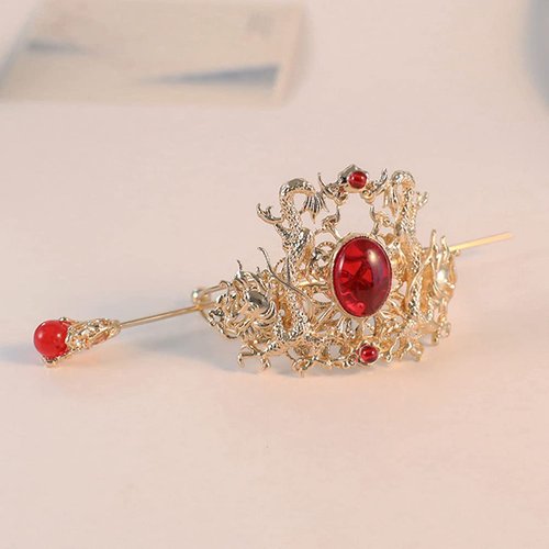 Vintage Decor Traditional Hair Bun Stick Chinese Hanfu Hair Stick Rhinestone Gold Hair Chopstick Wedding Bridal Hair Sticks Party Costume Hair Side Clip Wedding Decor