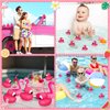 Honoson Flamingo Rubber Duckies Bulk Pink Flamingos Bath Toys Floating Squeak Flamingo Toy Seasonal Holiday Rubber Ducks for Baby Shower Party Favors, Cake Decoration, Classroom Prizes (24 Pcs)