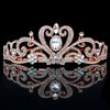 SuPoo Rose Gold Bridal Crown Wedding Tiaras and Crowns for Women Girls Queen Birthday Crown with Combs Crystal Princess Rhinestone Tiara Headband Prom Headpieces Cosplay Hair Accessories for Halloween