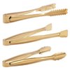 HINMAY Gold Plated Mini Serving Tongs Set 6-Inch Appetizers Tongs Stainless Steel Small Sugar Cube Tongs Ice Tongs, Set of 6