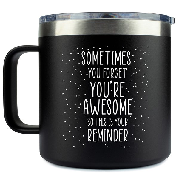 KLUBI Inspirational Gifts for Men Sometimes You Forget You’re Awesome Mug Birthday Gifts For Men Thank You Gifts For Men 14 Ounce Tumbler for Men Birthday Gift Ideas Travel Cup Dad Gifts for Birthday