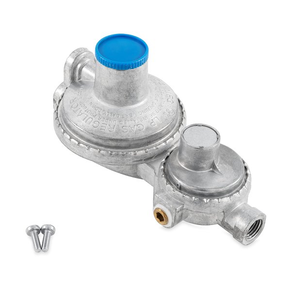 Camco 59313 Vertical Two Stage Propane Regulator , Gray