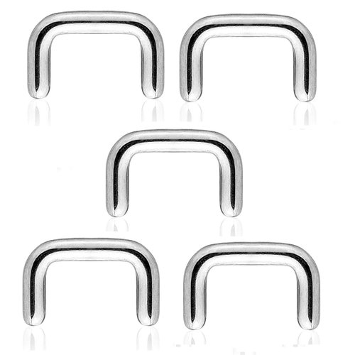 Set of 5 16GA Stainless Steel Septum Ring Retainer Piercing Hider (Set of 5)