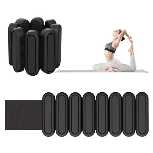 Ankle Weights for Women Set of 2 (1Lb Each), Adjustable Silicone Weighted Bracelet,Wearable Wrist and Ankle Weights Bangles for Yoga, Pilates, Barre, Walking, Workout and Pool Exercise