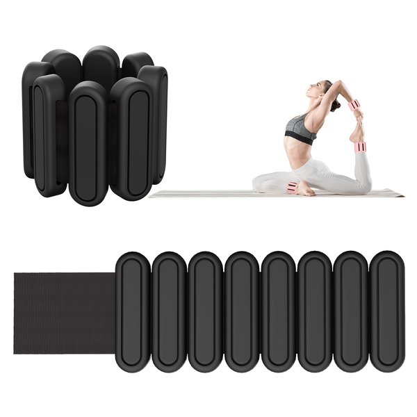 Ankle Weights for Women Set of 2 (1Lb Each), Adjustable Silicone Weighted Bracelet,Wearable Wrist and Ankle Weights Bangles for Yoga, Pilates, Barre, Walking, Workout and Pool Exercise