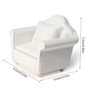 Dollhouse Couch Miniature Furniture Sofa with Pillows for Living Room Desktop Decoration Fabric Sofa Mini Home Scene Accessories Ornament (Single Sofa, White)