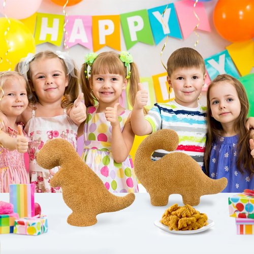 Andywoo Dino Nuggets Pillow Plush is Funny Gifts, Dinosaur Chicken Plush Nuggets Pillow for Birthday Gifts, Dinosaur Gifts for Adults Teens and Kids (Tyran Rex, Small)