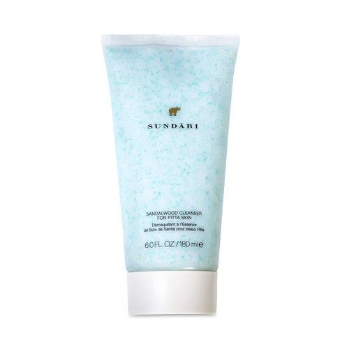 SUNDARI Sandalwood Cleanser - 6.0 Fl Oz, Ayurvedic Face Wash with Jojoba Beads, Removes Impurities & Exfoliates, For Normal-Combination Skin
