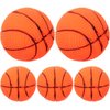 LOGOFUN 5pcs Squeaky Dog Ball Latex Rubber Squeaky Dog Toys Basketball Shape Dog Chew Toy for Small Middle Dogs Puppies