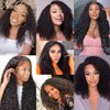 Nadula V Part Kinky Curly Wigs Human Hair No Leave Out Upgraded U Part Wigs for Women Affordable 4C Afro Curly Vpart Wigs Clip in Half Wig Beginner Friendly 150% Density Natural Color 16inch