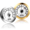 2 Pieces Hygrometer Analog Hygrometer Mechanical Round Hygrometer Humidity Gauge for Cabinet Cans, 2 Inch (Silver, Gold)