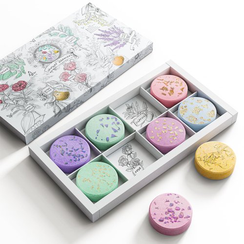 Psnli Shower Steamers Aromatherapy Stocking Stuffers 8 Scents, Christmas Gifts for Women Elegant Packaging Birthdays Gifts for Mom, Lavender Natural Essential Oil Home Spa Self Care & Relaxing