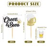 Teenyyou 24 Pcs Cheers and Beers Cupcake Toppers and Beer Cup Ornaments Set Glitter Beer Mug Cupcake Decorations for Baby Shower Birthday Beer Themed Party Supplies
