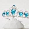 SWEETV Blue Princess Tiara, Birthday Tiara Gift, Heart Shaped Crystal Crown, Costume Headpiece, Elsa Dress-up Accessories
