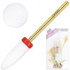 Pana Professional USA Ceramic White Flame Cone Shaped Bit Nail Drill 3/32" Shank Size (Fine, Flame Bit)