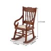 Dollhouse Miniature Rocking Chair 1:12 Scale Wooden Furniture Accessories Tiny Mini House Home Outdoor Cake Topper Decoration Model Living Room Scene Christmas Craft Displays (Brown, 1)