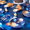 DECORLIFE Space Themed Party Supplies Serve 24, Outer Space Party Decorations for Boys, Planet Plates Napkins Forks for Space Solar System Birthday, Total 96 PCS