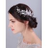 JWICOS Leaf Bride Wedding Hair Comb Rhinestone Beads Hair Pieces Wedding Headpiece for Brides Crystal Hair Accessories for Women and Girls