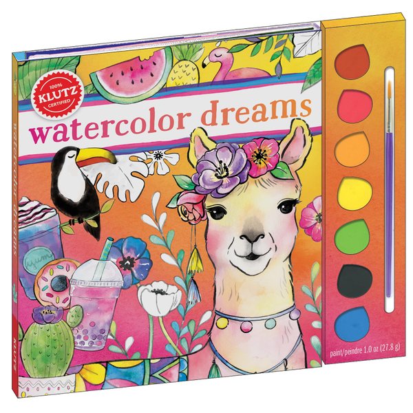 Klutz Watercolor Dreams Craft Kit, 11 Piece Set, Multicolor