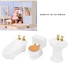 SUNGOOYUE 1/24 Dollhouse Bathroom Set, Mini High Simulation Ceramic Bathtub Toilet Sink Kit for DIY Dollhouse Accessory(#1)