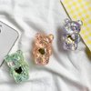 Green Mobile Phone Finger Holder Mobile Phone Cartoon Foldable Epoxy Sequins 3D Cute Bear Shaped Phone Grip Tok Folding Bracket for Desktop Mobile Phone Cell Phones and Accessories Cell Phone Grips