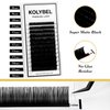 KOLYBEL Classic Lash Extensions 0.03 C CC D DD J B L Curl 16mm Lash Trays Premium Silk Eyelash Extensions Matte Dark Lash Extension for Professional Salon Use (0.03-CC-16mm)