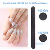 Nail Files (24 Pack), Professional Emery Board 100/180 Grit Nail File Double Sided Emory for Natural and Acrylic Nails Fingernail Files for Gel Nail Reusable Manicure Disposable Pedicure Black