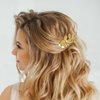 BOYIVI 4 PCS Hair Comb Set, Gold Leaf Hair Side Combs with Teeth, Hair Barrette, Rhinestone Wedding Headpiece Hair Accessories for Women, Girls, Bride, Bridesmaid