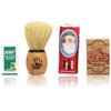 Shaving Set Combination with Alum Bloc Osma, Shaving Factory XSmall Shaving Brush, Arko Soap and 5 Derby Extra Blades.